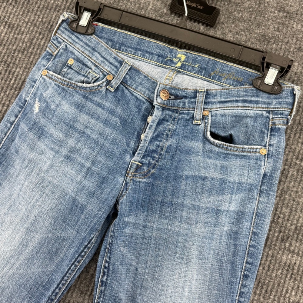 7 For All Mankind Josefina Jeans Womens 27 Blue Fair Distressed Boyfriend